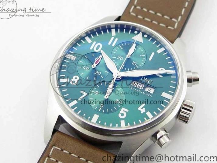 MIROTIME 0509 Pilot Chrono IW377726 ZF 1:1 Best Edition Green Dial on Brown Leather Strap A Trendsetting 7125